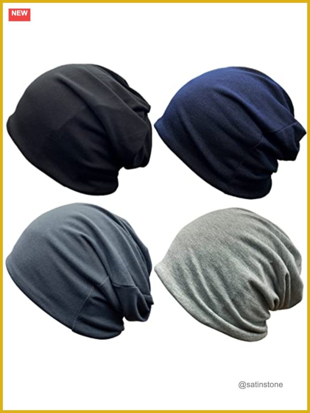 Slouchy Beanie Soft Polyester Spandex Chemo Headwear Breathable Open Top Cancer